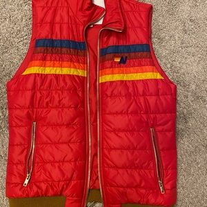 Red Aviator Nation Zip Up Vest. Size Small.